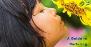 the resilient summer handbook cover page which is a young girl smelling a bright yellow flower